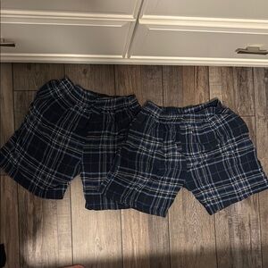 Men’s Plaid Blue and White Sleep shorts